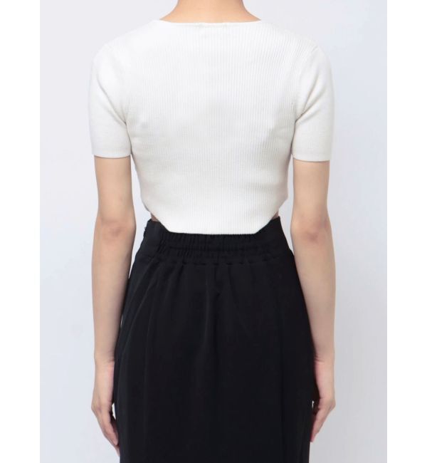 RESEXXY「ジップデザインクロップドニットトップス」|ニット・セーター|