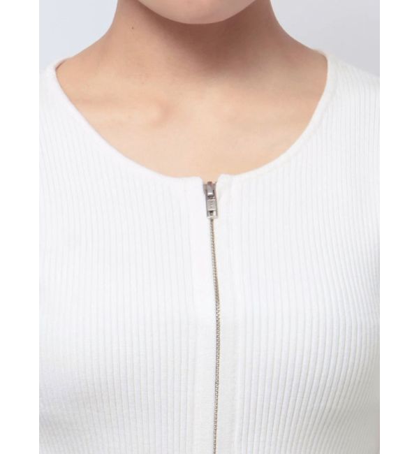 RESEXXY「ジップデザインクロップドニットトップス」|ニット・セーター|