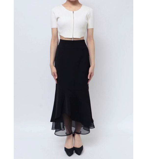 RESEXXY「ジップデザインクロップドニットトップス」|ニット・セーター|