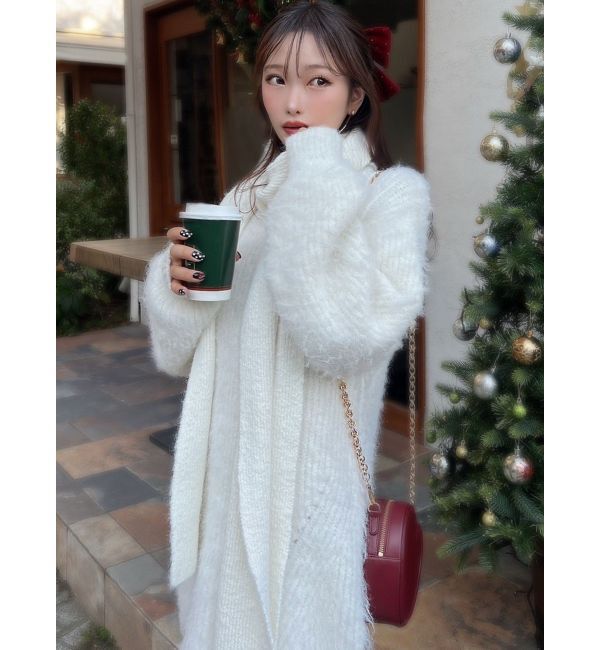 RESEXXY「ルーズマフラーニットチュニック」|ワンピース|