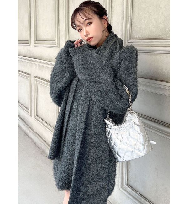 RESEXXY「ルーズマフラーニットチュニック」|ワンピース|