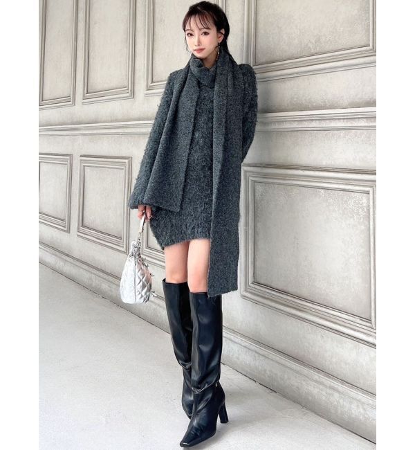 RESEXXY「ルーズマフラーニットチュニック」|ワンピース|