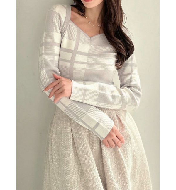 RESEXXY「ラグランニットトップス」|ニット・セーター|ライトグレー