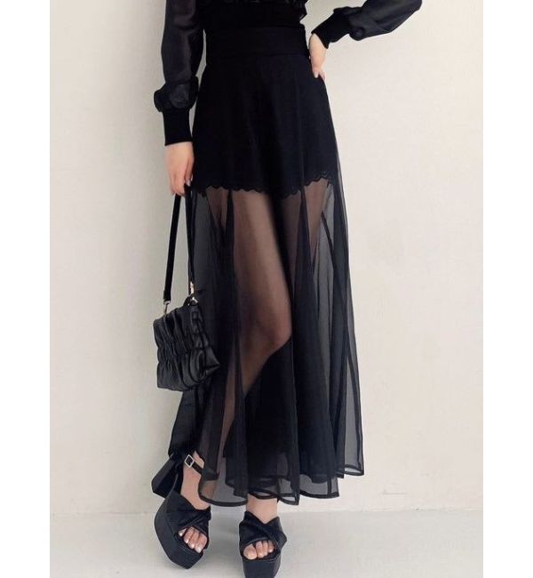 RESEXXY「シアーワイドパンツ」|その他|ブラック