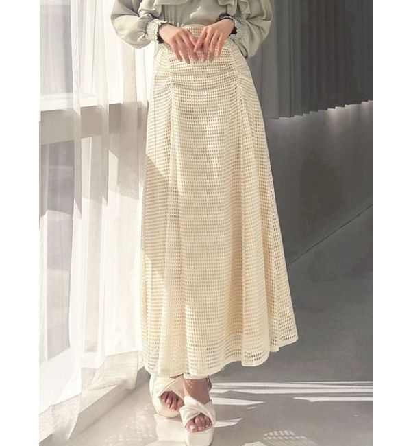 RESEXXY「ギャザーレースフレアスカート」|スカート|イエロー