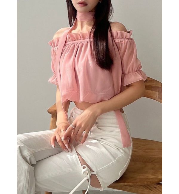 RESEXXY「チョーカーコンビブラウス」|シャツ・ブラウス|ピンク