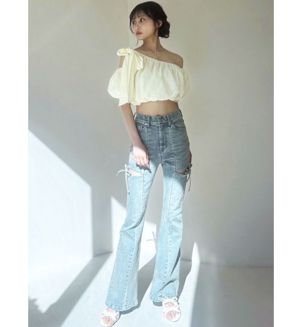 RESEXXY「カットアウトリボンデニムパンツ」|その他|