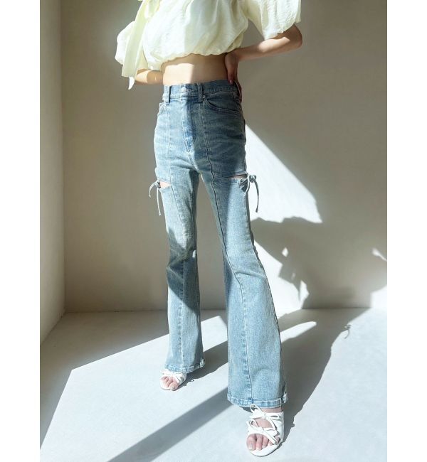 RESEXXY「カットアウトリボンデニムパンツ」|その他|