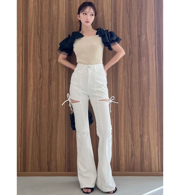 RESEXXY「カットアウトリボンデニムパンツ」|その他|