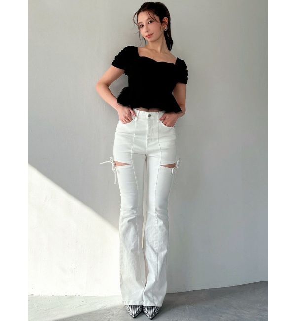 RESEXXY「カットアウトリボンデニムパンツ」|その他|