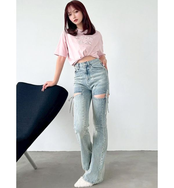 RESEXXY「カットアウトリボンデニムパンツ」|その他|