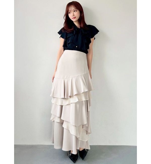 RESEXXY「プリーツヘムラッフルフレアスカート」|スカート|