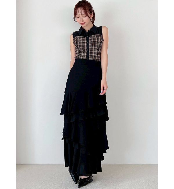 RESEXXY「プリーツヘムラッフルフレアスカート」|スカート|