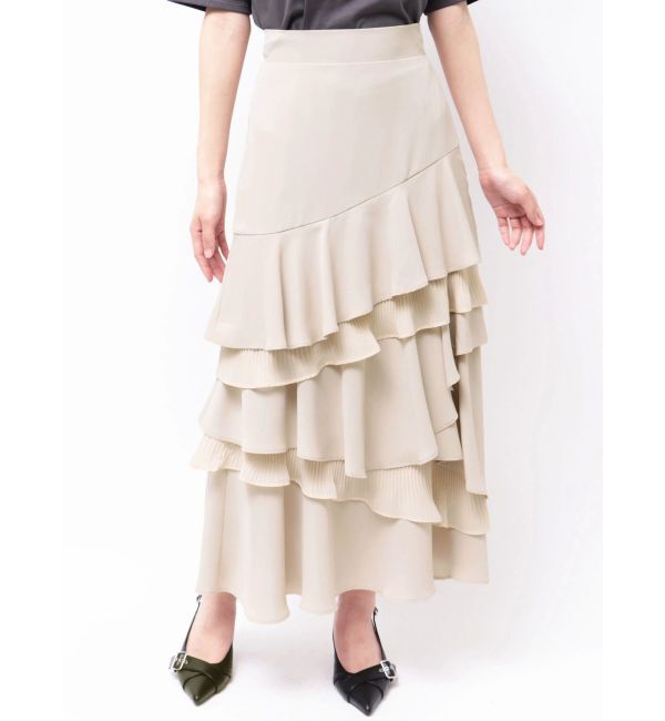 RESEXXY「プリーツヘムラッフルフレアスカート」|スカート|