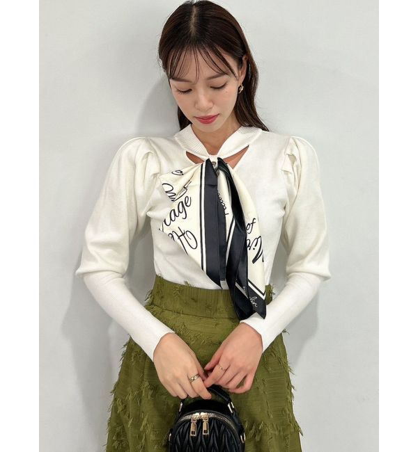 dazzlin「メッセージスカーフメニーウェイトップス」|ニット・セーター|オフホワイト