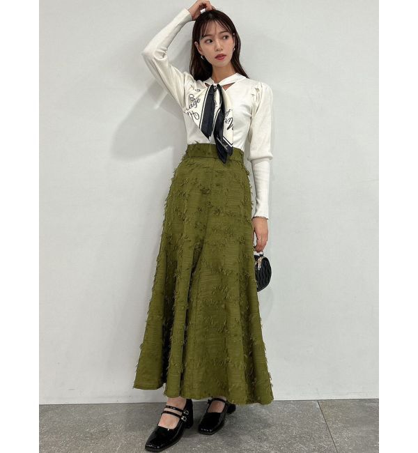 dazzlin「メッセージスカーフメニーウェイトップス」|ニット・セーター|