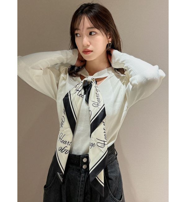 dazzlin「メッセージスカーフメニーウェイトップス」|ニット・セーター|