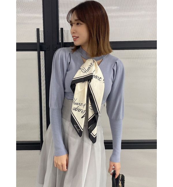 dazzlin「メッセージスカーフメニーウェイトップス」|ニット・セーター|