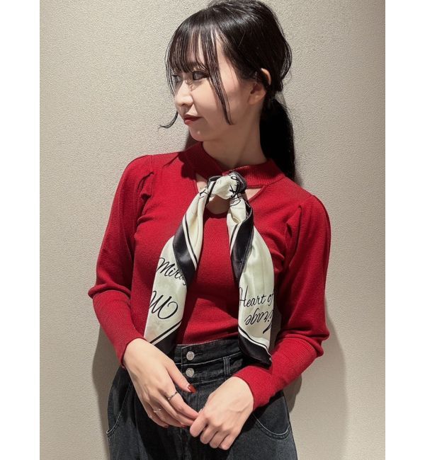 dazzlin「メッセージスカーフメニーウェイトップス」|ニット・セーター|