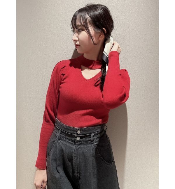 dazzlin「メッセージスカーフメニーウェイトップス」|ニット・セーター|