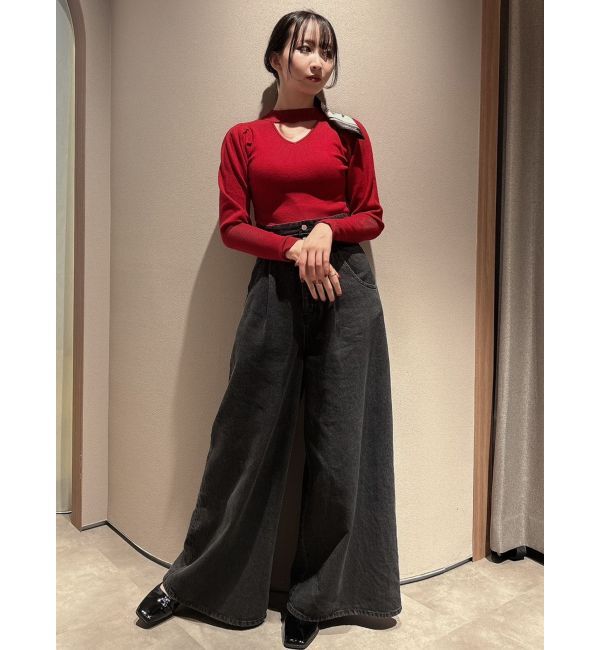 dazzlin「メッセージスカーフメニーウェイトップス」|ニット・セーター|