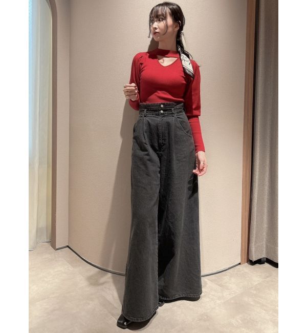 dazzlin「メッセージスカーフメニーウェイトップス」|ニット・セーター|