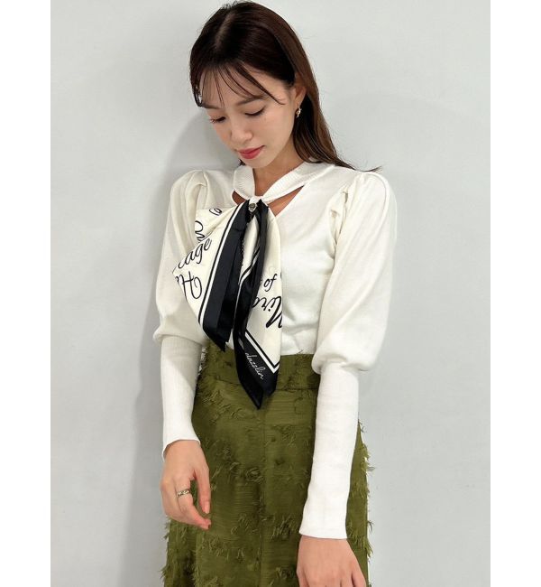 dazzlin「メッセージスカーフメニーウェイトップス」|ニット・セーター|