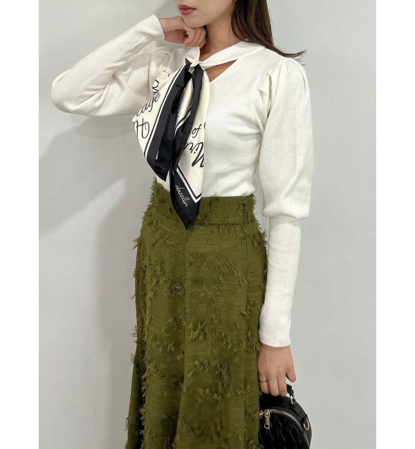 dazzlin「メッセージスカーフメニーウェイトップス」|ニット・セーター|