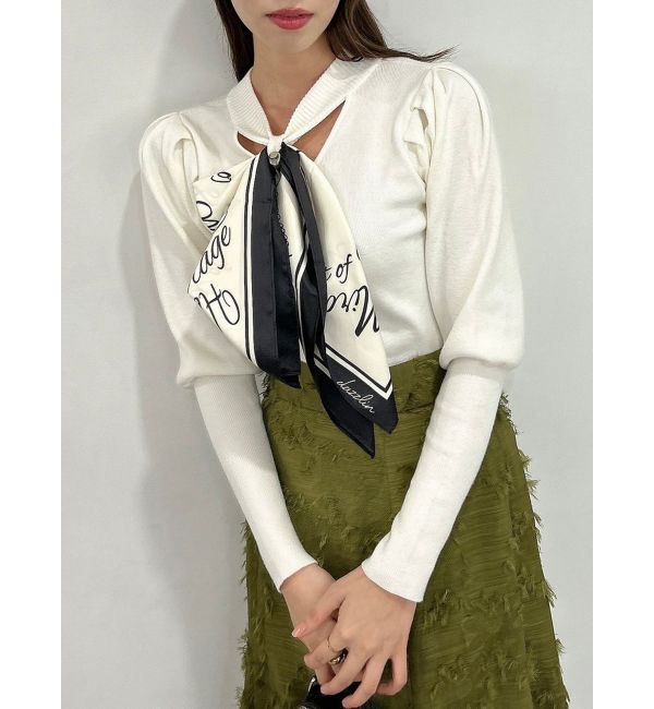 dazzlin「メッセージスカーフメニーウェイトップス」|ニット・セーター|