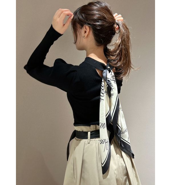 dazzlin「メッセージスカーフメニーウェイトップス」|ニット・セーター|ブラック