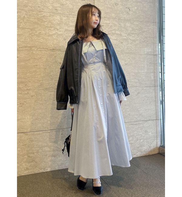 dazzlin「ウエストタックオフショルシャツワンピース」|ワンピース|