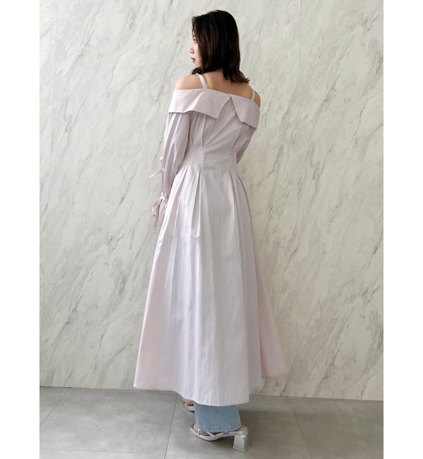 dazzlin「ウエストタックオフショルシャツワンピース」|ワンピース|