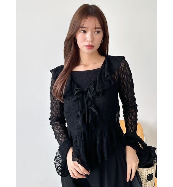 dazzlin「ラッフルヘムレースアンサンブル」|Tシャツ・カットソー|
