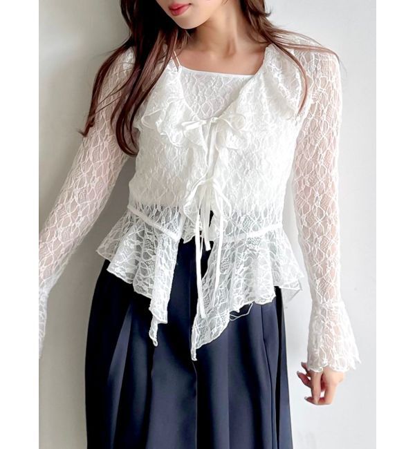 dazzlin「ラッフルヘムレースアンサンブル」|Tシャツ・カットソー|