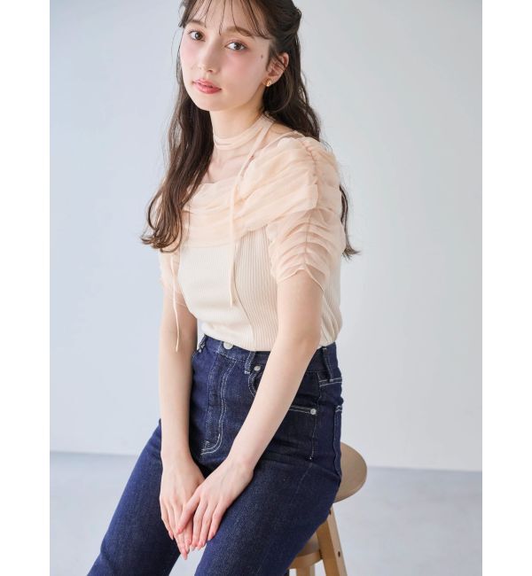 dazzlin「シアーオフショルダートップス」|Tシャツ・カットソー|