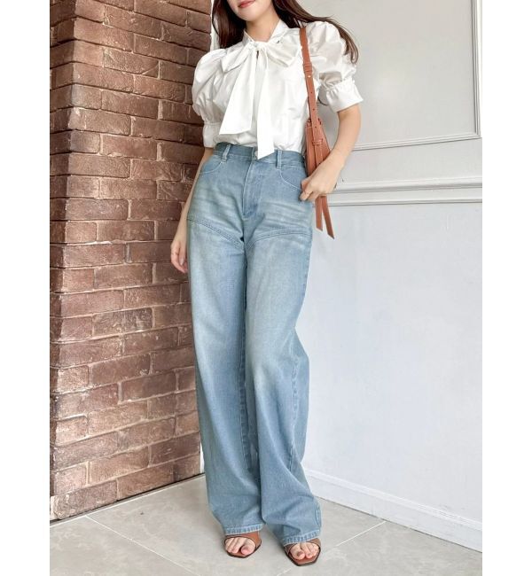 dazzlin「リボンネームデニムパンツ」|デニム|