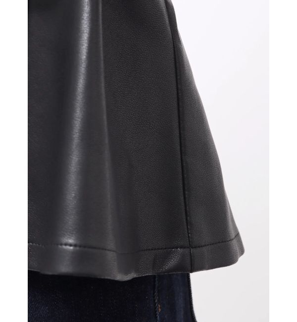 dazzlin「ウエストシェイプフェイクレザージャケット」|ライダースジャケット|