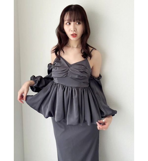 dazzlin「ペプラムギャザーバルーンブラウス」|シャツ・ブラウス|