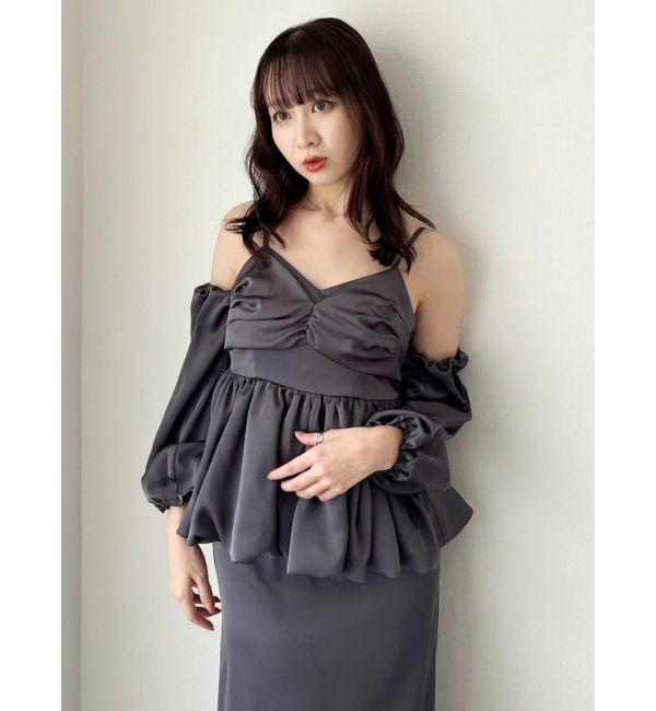 dazzlin「ペプラムギャザーバルーンブラウス」|シャツ・ブラウス|