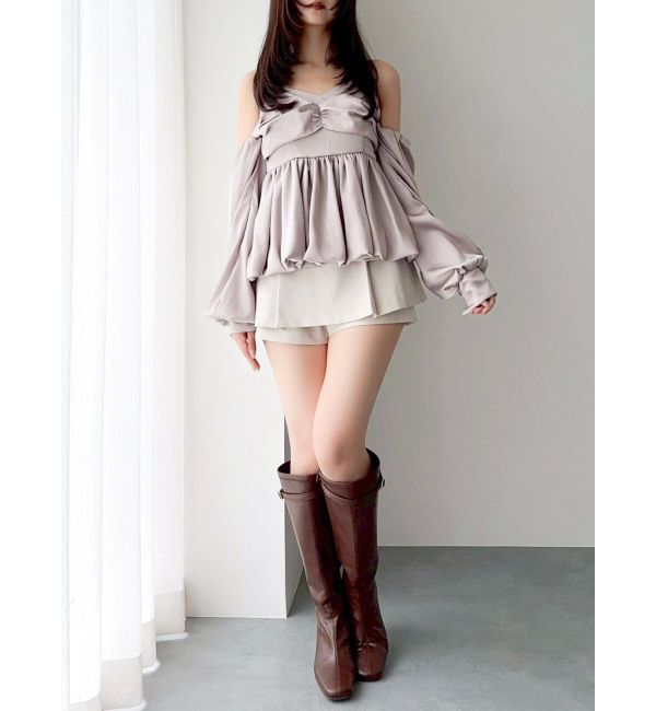 dazzlin「ペプラムギャザーバルーンブラウス」|シャツ・ブラウス|