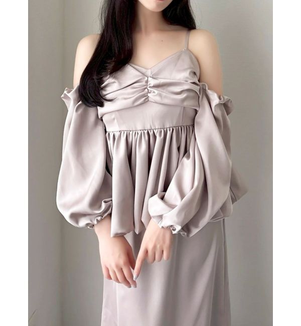 dazzlin「ペプラムギャザーバルーンブラウス」|シャツ・ブラウス|ピンク