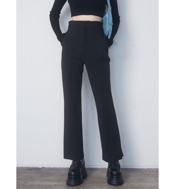 EMODA「【WEB限定】スーパーハイウエストフレアパンツ」|その他|ブラック