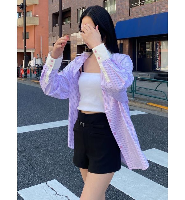 EMODA「バックルベルト2トーンシャツ」|シャツ・ブラウス|