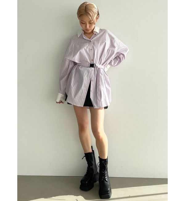 EMODA「バックルベルト2トーンシャツ」|シャツ・ブラウス|