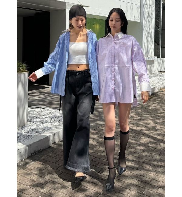 EMODA「バックルベルト2トーンシャツ」|シャツ・ブラウス|