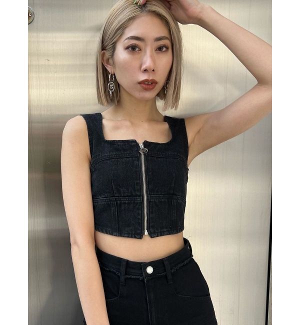 EMODA「フロントジップデニムビスチェ」|Tシャツ・カットソー|