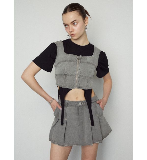 EMODA「フロントジップデニムビスチェ」|Tシャツ・カットソー|