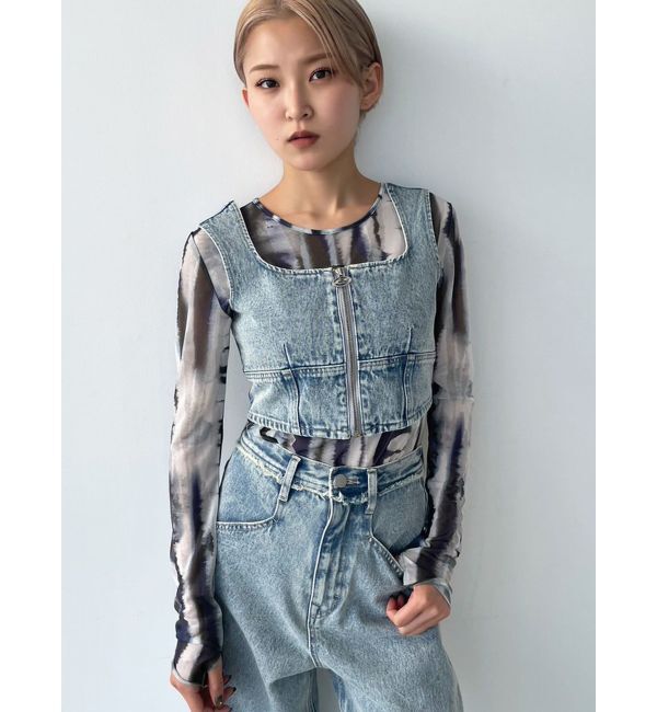 EMODA「フロントジップデニムビスチェ」|Tシャツ・カットソー|