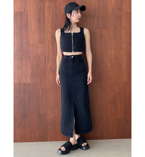 EMODA「フロントジップデニムビスチェ」|Tシャツ・カットソー|