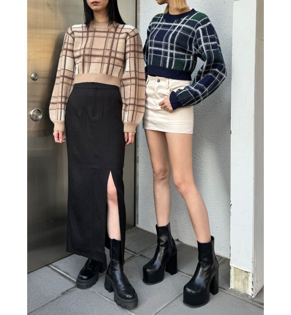 EMODA「ジャガードチェックニット」|ニット・セーター|